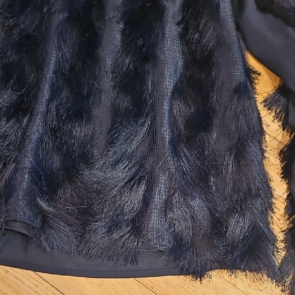 Ann Taylor Black Faux Fur Blouse - Picture 2 of 8